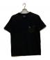 SCHOTT BROS.（ショット）の古着「LEATHER PKT T ONE STAR スタースタッズ付 クルーネック レザーポケットTシャツ」｜ブラック