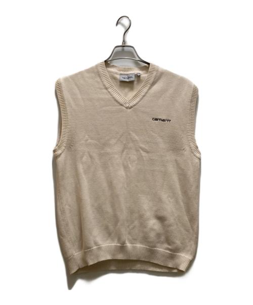 CarHartt（カーハート）CarHartt (カーハート) Vネックニットベスト ベージュ サイズ:Sの古着・服飾アイテム