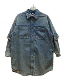 DIESEL（ディーゼル）の古着「ジョグジーンズデニムフリルシャツドレスワンピース」｜インディゴ