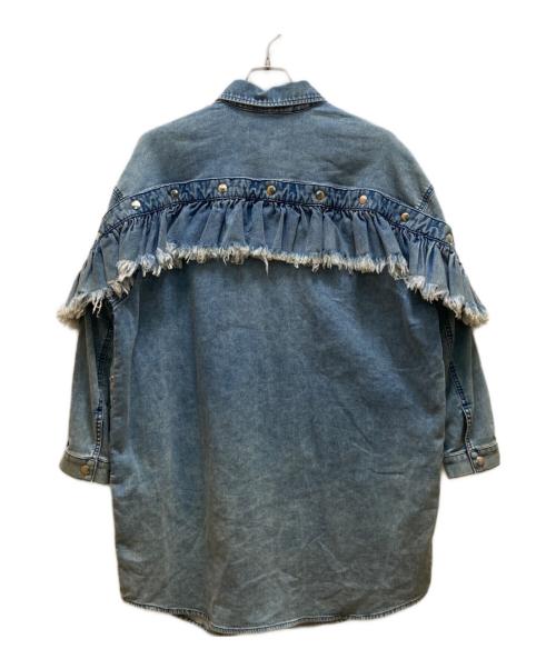 DIESEL（ディーゼル）DIESEL (ディーゼル) ジョグジーンズデニムフリルシャツドレスワンピース インディゴ サイズ:xxsの古着・服飾アイテム