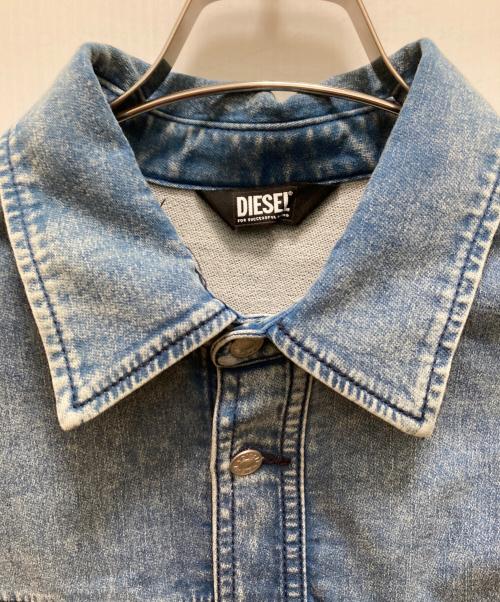 DIESEL（ディーゼル）DIESEL (ディーゼル) ジョグジーンズデニムフリルシャツドレスワンピース インディゴ サイズ:xxsの古着・服飾アイテム