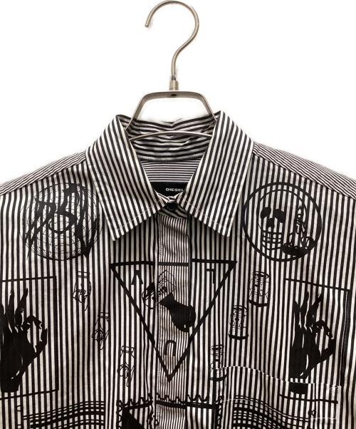 DIESEL（ディーゼル）DIESEL (ディーゼル) グラフィックシャツ ブラック サイズ:XXSの古着・服飾アイテム