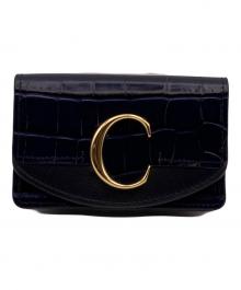 Chloe（クロエ）の古着「型押し2つ折りパスケース」｜ネイビー