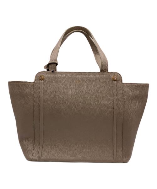 PELLE MORBIDA（ペッレモルビダ）PELLE MORBIDA (ペッレモルビダ) VELA シュリンク型押し シボ革ハンドバッグ ベージュの古着・服飾アイテム