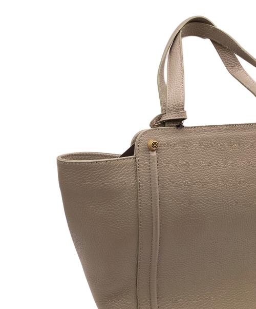 PELLE MORBIDA（ペッレモルビダ）PELLE MORBIDA (ペッレモルビダ) VELA シュリンク型押し シボ革ハンドバッグ ベージュの古着・服飾アイテム