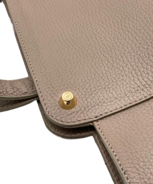 PELLE MORBIDA（ペッレモルビダ）PELLE MORBIDA (ペッレモルビダ) VELA シュリンク型押し シボ革ハンドバッグ ベージュの古着・服飾アイテム