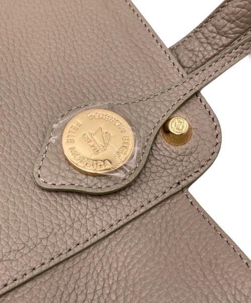 PELLE MORBIDA（ペッレモルビダ）PELLE MORBIDA (ペッレモルビダ) VELA シュリンク型押し シボ革ハンドバッグ ベージュの古着・服飾アイテム