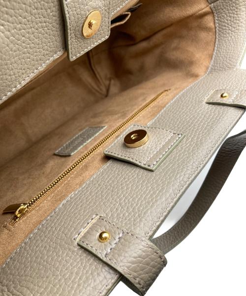 PELLE MORBIDA（ペッレモルビダ）PELLE MORBIDA (ペッレモルビダ) VELA シュリンク型押し シボ革ハンドバッグ ベージュの古着・服飾アイテム