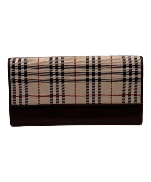 BURBERRY LONDON（バーバリーロンドン）BURBERRY LONDON (バーバリーロンドン) ノバチェックがま口長財布 ベージュの古着・服飾アイテム