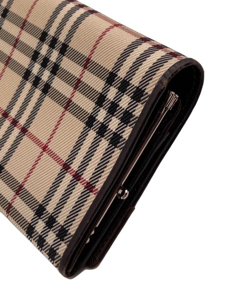 BURBERRY LONDON（バーバリーロンドン）BURBERRY LONDON (バーバリーロンドン) ノバチェックがま口長財布 ベージュの古着・服飾アイテム