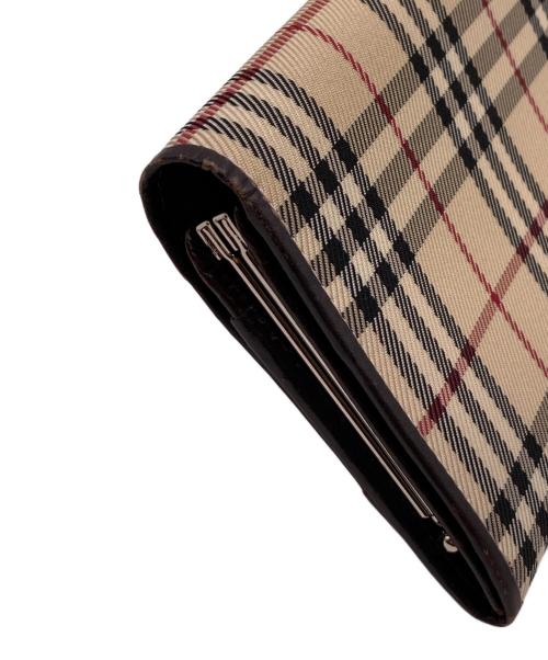 BURBERRY LONDON（バーバリーロンドン）BURBERRY LONDON (バーバリーロンドン) ノバチェックがま口長財布 ベージュの古着・服飾アイテム