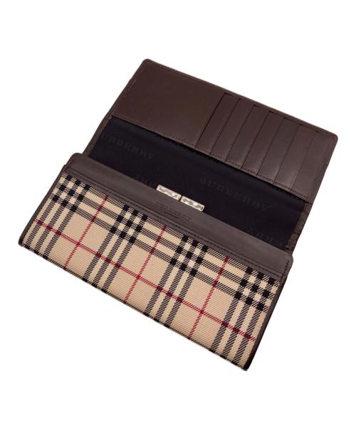 BURBERRY LONDON（バーバリーロンドン）BURBERRY LONDON (バーバリーロンドン) ノバチェックがま口長財布 ベージュの古着・服飾アイテム