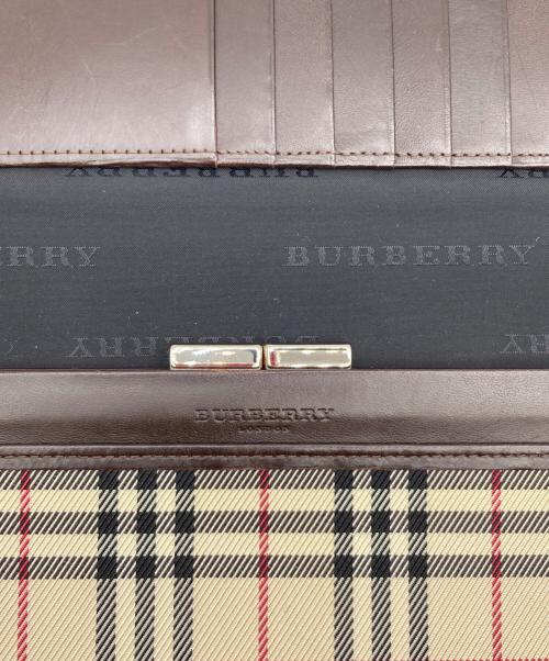 BURBERRY LONDON（バーバリーロンドン）BURBERRY LONDON (バーバリーロンドン) ノバチェックがま口長財布 ベージュの古着・服飾アイテム