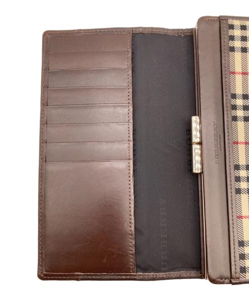 BURBERRY LONDON（バーバリーロンドン）BURBERRY LONDON (バーバリーロンドン) ノバチェックがま口長財布 ベージュの古着・服飾アイテム