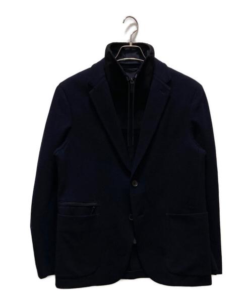 ERMENEGILDO ZEGNA（エルメネジルド・ゼニア）Ermenegildo Zegna (エルメネジルド・ゼニア) ドッキング2Bジャケット ブラック×ネイビー サイズ:7の古着・服飾アイテム