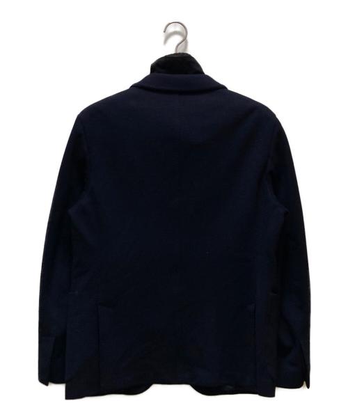 ERMENEGILDO ZEGNA（エルメネジルド・ゼニア）Ermenegildo Zegna (エルメネジルド・ゼニア) ドッキング2Bジャケット ブラック×ネイビー サイズ:7の古着・服飾アイテム
