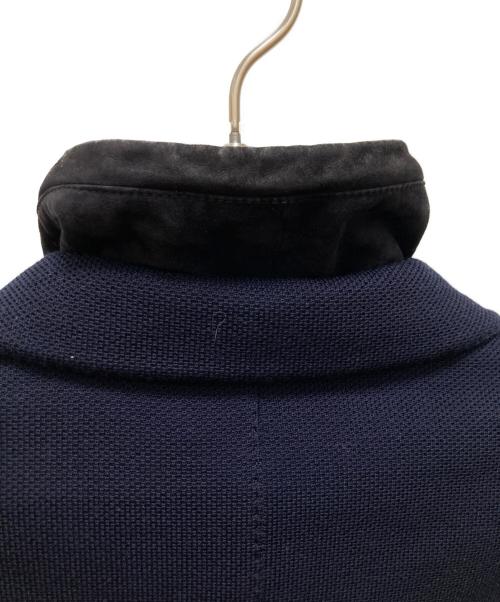 ERMENEGILDO ZEGNA（エルメネジルド・ゼニア）Ermenegildo Zegna (エルメネジルド・ゼニア) ドッキング2Bジャケット ブラック×ネイビー サイズ:7の古着・服飾アイテム