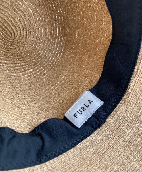 FURLA（フルラ）FURLA (フルラ) ペーパーブレード 中つばハット ベージュの古着・服飾アイテム