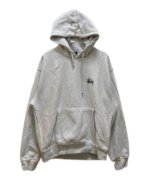 stussy（ステューシー）stussy (ステューシー) ロゴプリントプルオーバーパーカー グレー サイズ:XLの古着・服飾アイテム