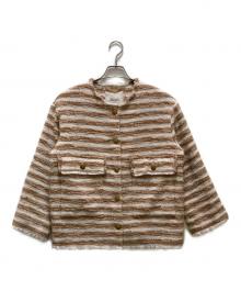 journal standard L'essage（ジャーナルスタンダード レサージュ）の古着「GIOLICA ツイードワイドジャケット」｜ベージュ