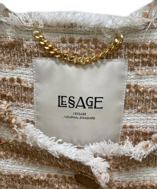 journal standard L'essage（ジャーナルスタンダード レサージュ）journal standard L'essage (ジャーナルスタンダード レサージュ) GIOLICA ツイードワイドジャケット ベージュ サイズ:Freeの古着・服飾アイテム