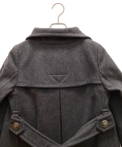 BURBERRY BLUE LABEL（バーバリー ブルー レーベル）BURBERRY BLUE LABEL (バーバリー ブルー レーベル) 裏地チェックウールスタンドカラーコート グレー サイズ:３６の古着・服飾アイテム