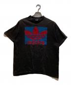 adidasアディダス）の古着「オールドプリントTシャツ」｜ブラック