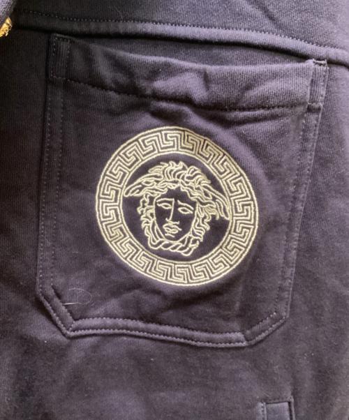 VERSACE（ヴェルサーチェ）VERSACE (ヴェルサーチェ) メデューサ・エンブロイダード・コットン・ジャケット ネイビー サイズ:2XLの古着・服飾アイテム