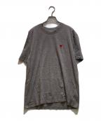AMI PARISアミ パリス）の古着「ハートロゴ刺繍 ロゴTシャツ」｜グレー