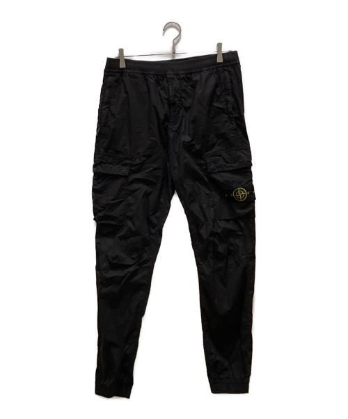 STONE ISLAND（ストーンアイランド）STONE ISLAND (ストーンアイランド) ストレッチ ガーメントダイ テーパードパンツ ブラック サイズ:w31の古着・服飾アイテム