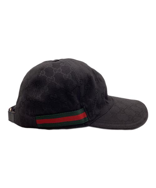 GUCCI（グッチ）GUCCI (グッチ) GGキャンバスベースボールキャップ ブラックの古着・服飾アイテム