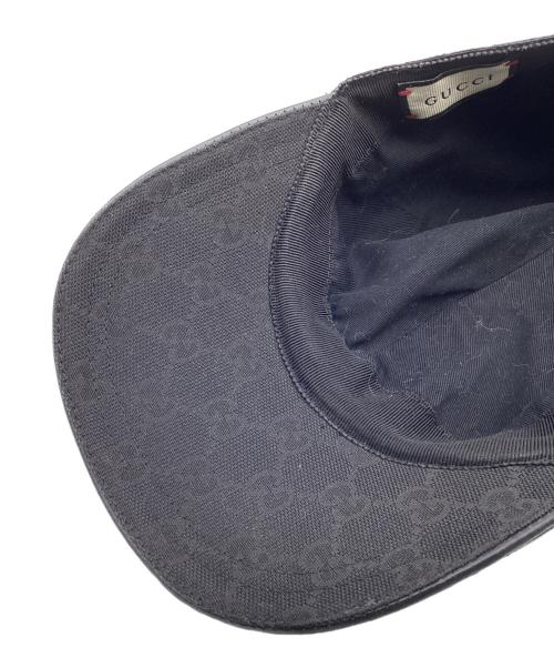 GUCCI（グッチ）GUCCI (グッチ) GGキャンバスベースボールキャップ ブラックの古着・服飾アイテム