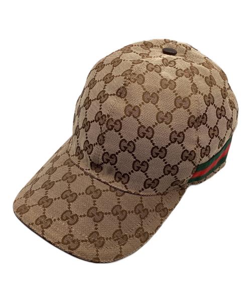 GUCCI（グッチ）GUCCI (グッチ) GGキャンバス ベースボールキャップ ベージュの古着・服飾アイテム