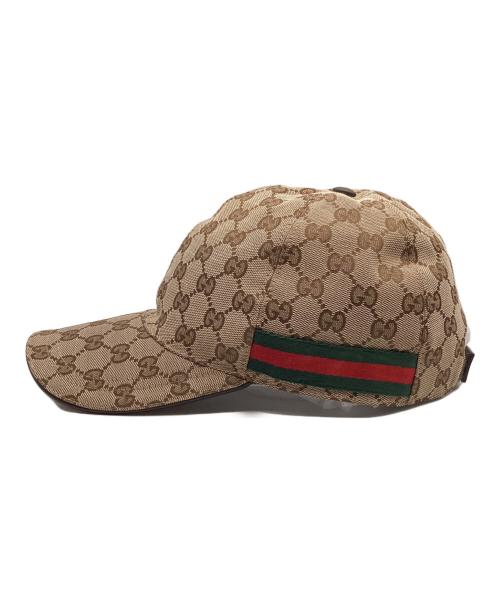 GUCCI（グッチ）GUCCI (グッチ) GGキャンバス ベースボールキャップ ベージュの古着・服飾アイテム