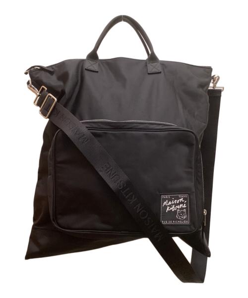 maison kitsune（メゾンキツネ）MAISON KITSUNE (メゾンキツネ) NYLON HELMET BAG ブラックの古着・服飾アイテム