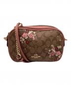 COACHコーチ）の古着「シグネチャー 花柄 ショルダーバッグ」｜ベージュ