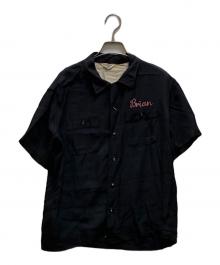 THE FLAT HEAD（ザ・フラットヘッド）の古着「半袖ボーリングレーヨンシャツ」｜ブラック