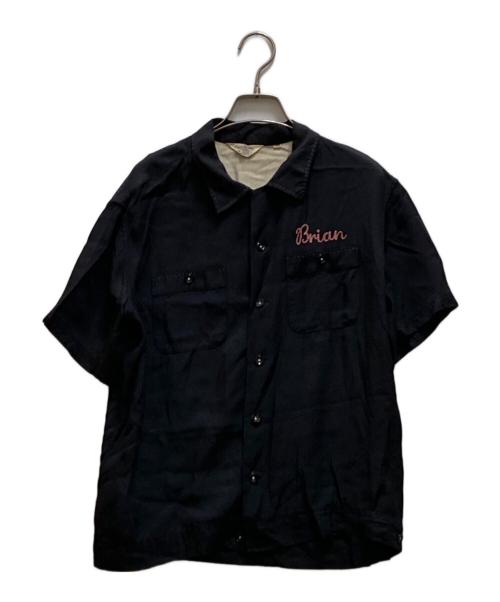 THE FLAT HEAD（ザ・フラットヘッド）THE FLAT HEAD (ザ・フラットヘッド) 半袖ボーリングレーヨンシャツ ブラック サイズ:38の古着・服飾アイテム