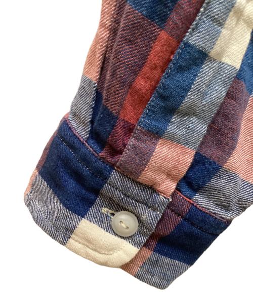 RRL（ダブルアールエル）RRL (ダブルアールエル) リネンブレンドレギュラーカラーチェックシャツ ブルー×レッド サイズ:Mの古着・服飾アイテム