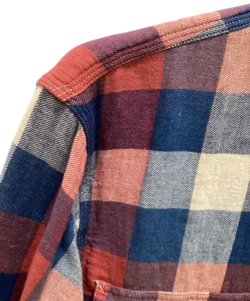 RRL（ダブルアールエル）RRL (ダブルアールエル) リネンブレンドレギュラーカラーチェックシャツ ブルー×レッド サイズ:Mの古着・服飾アイテム
