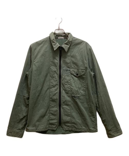 STONE ISLAND（ストーンアイランド）STONE ISLAND (ストーンアイランド) ガーメントダイ オーバーシャツジャケット グリーン サイズ:Lの古着・服飾アイテム