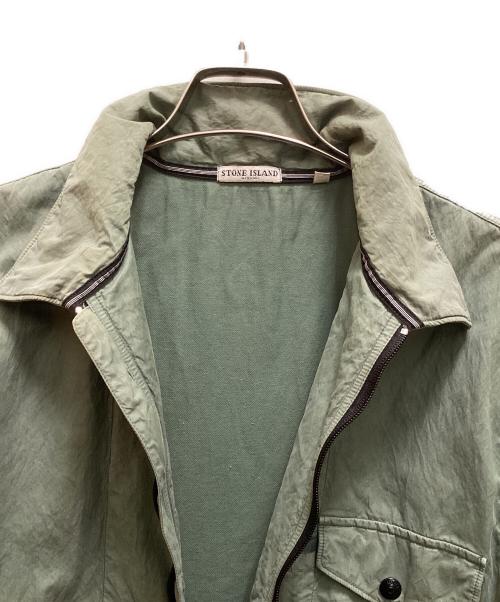 STONE ISLAND（ストーンアイランド）STONE ISLAND (ストーンアイランド) ガーメントダイ オーバーシャツジャケット グリーン サイズ:Lの古着・服飾アイテム