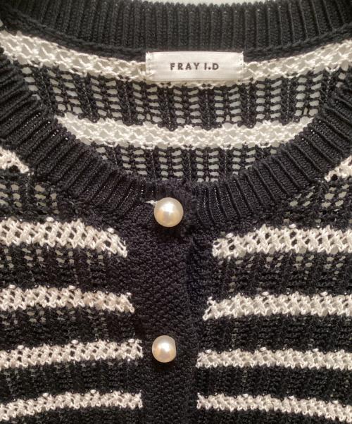 FRAY ID（フレイ アイディー）FRAY ID (フレイ アイディー) クロシェクルーネックカーディガン ブラック サイズ:Freeの古着・服飾アイテム