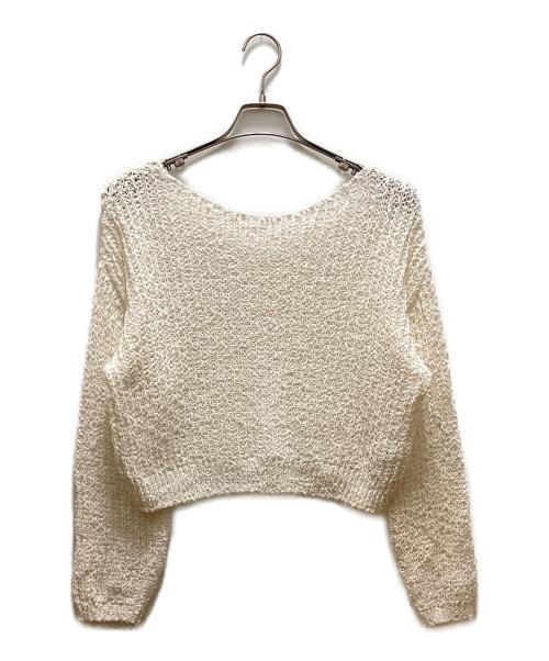 FRAY ID（フレイ アイディー）FRAY ID (フレイ アイディー) スラブコットンローゲージニット ホワイト サイズ:FREEの古着・服飾アイテム