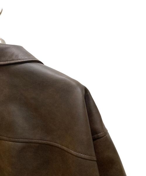 moussy（マウジー）moussy (マウジー) FAUX LEATHER OVER ジャケット ブラウン サイズ:Freeの古着・服飾アイテム