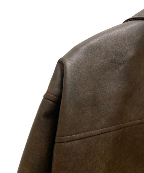 moussy（マウジー）moussy (マウジー) FAUX LEATHER OVER ジャケット ブラウン サイズ:Freeの古着・服飾アイテム