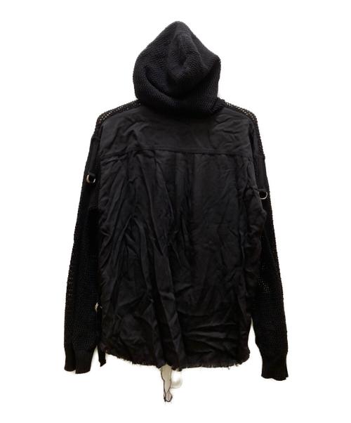 DIESEL（ディーゼル）DIESEL (ディーゼル) フード付きメッシュジップアップジャケット ブラック サイズ:ＸＳの古着・服飾アイテム