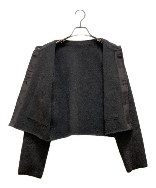 anuans（アニュアンス）anuans (アニュアンス) カシミヤブレンドノーカラーニットジャケット グレー サイズ:Freeの古着・服飾アイテム