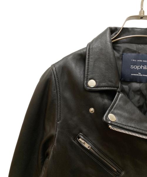 sophila（ソフィラ）sophila (ソフィラ) ラムレザーライダースジャケット ブラック サイズ:FREEの古着・服飾アイテム