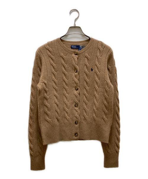 POLO RALPH LAUREN（ポロ・ラルフローレン）POLO RALPH LAUREN (ポロ・ラルフローレン) カシミヤブレンド ケーブルニットノーカラーカーディガン ベージュ サイズ:Ｍ 未使用品の古着・服飾アイテム